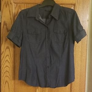 New York and Co. Woman's Large black denim shirt